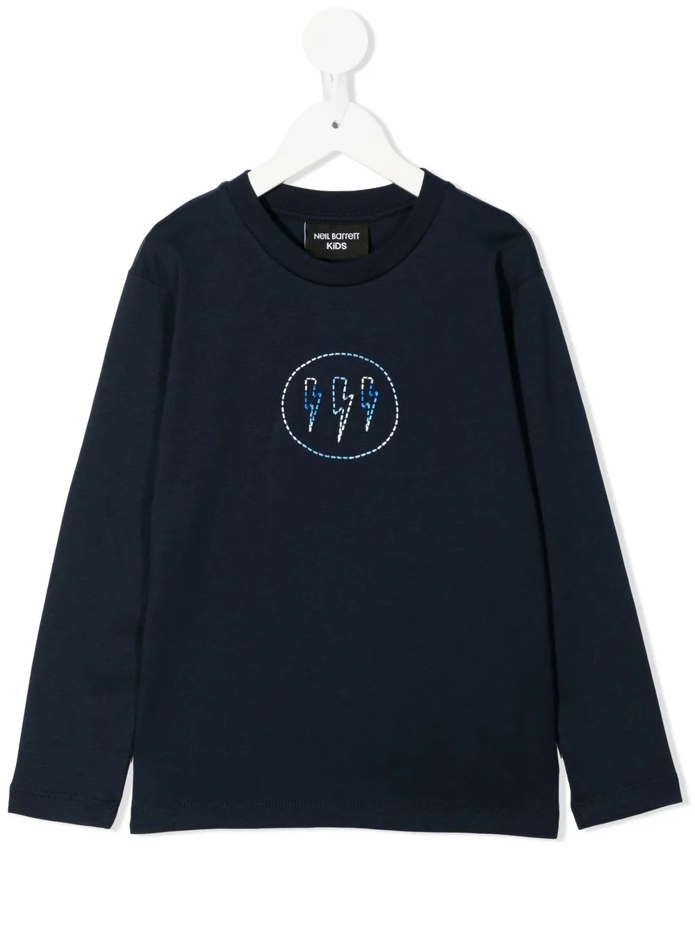 

Neil Barrett Kids playera manga larga con logo de strass - Azul