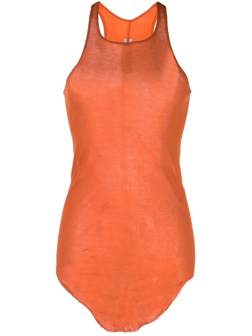 

Rick Owens camiseta con dobladillo sin rematar - Naranja