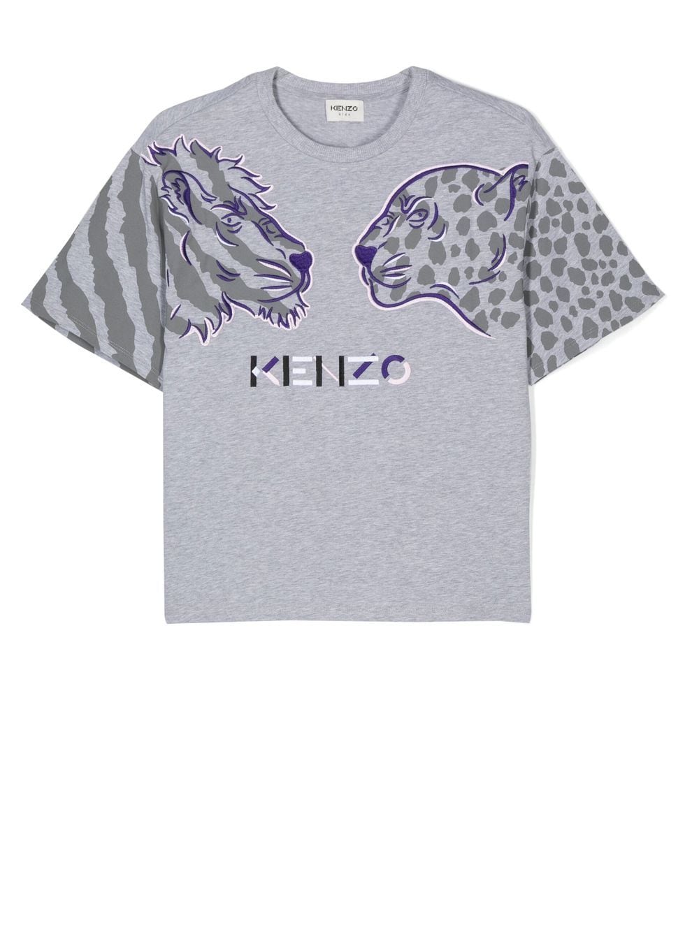 

Kenzo Kids playera con logo bordado - Gris