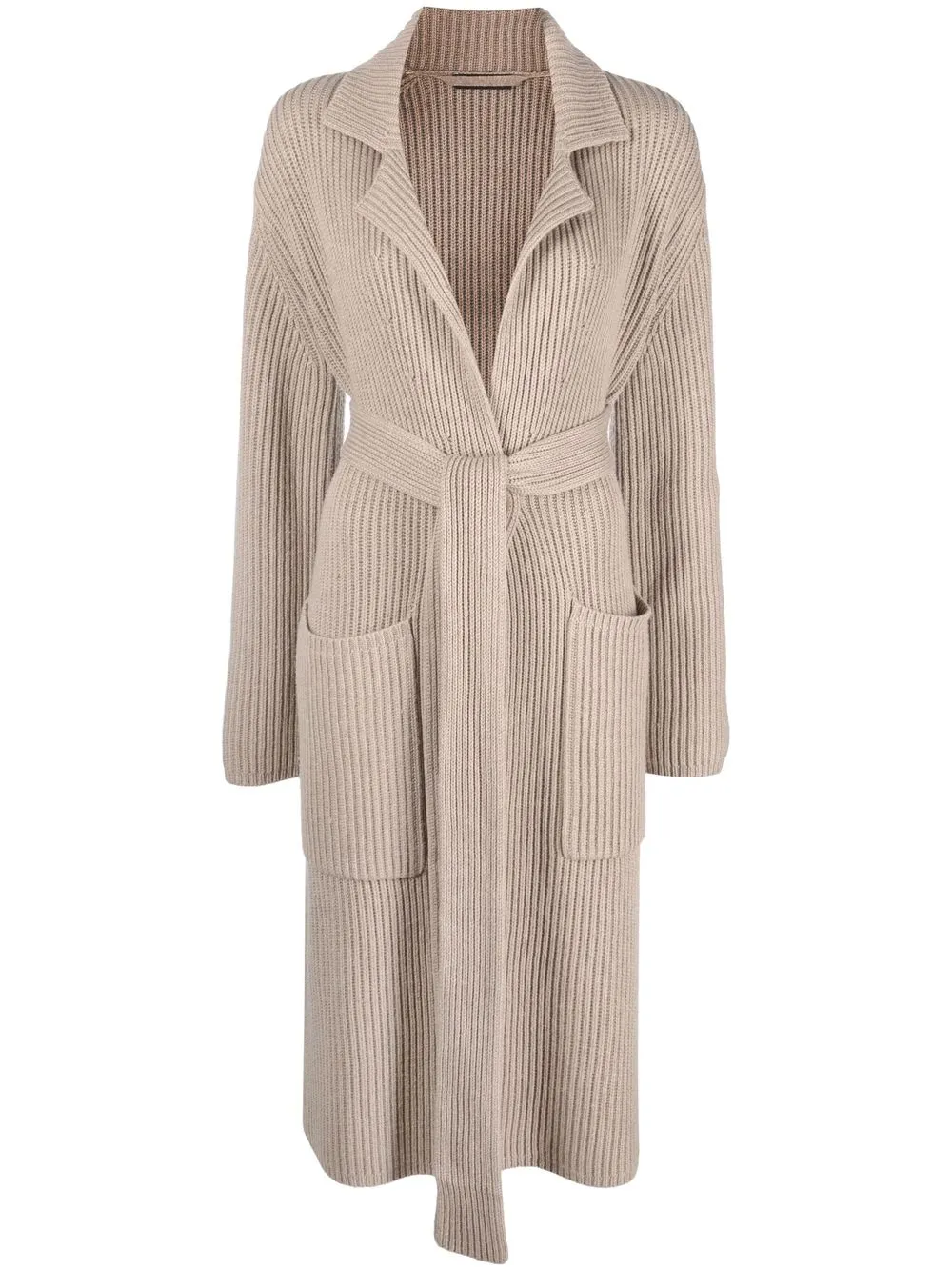 

JOSEPH ribbed-knit belted cardigan - Neutrals