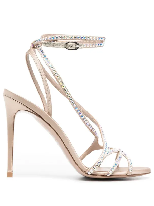 Crystal discount strappy heels