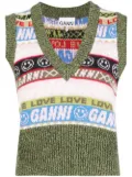 GANNI graphic-knit vest top - Multicolour