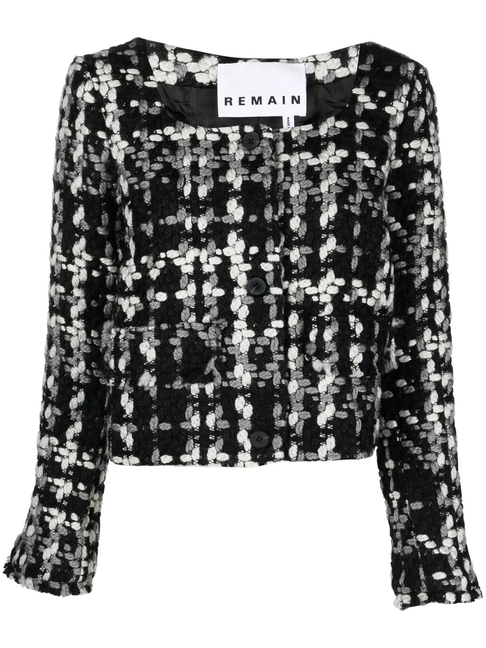 

REMAIN knitted single-breasted jacket - Black