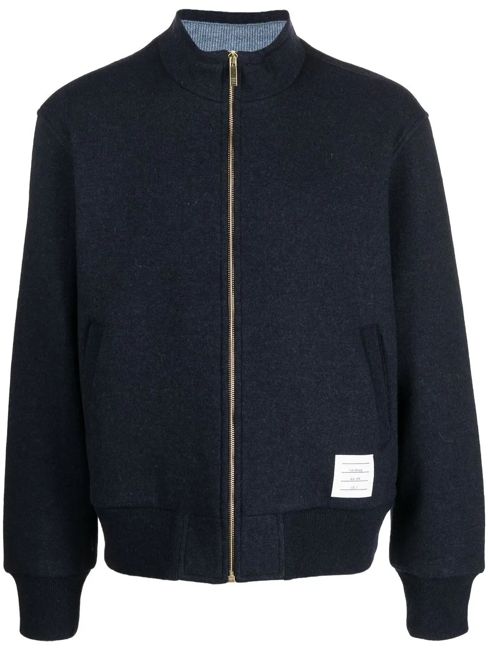 

Thom Browne high-neck bomber jacket - Blue