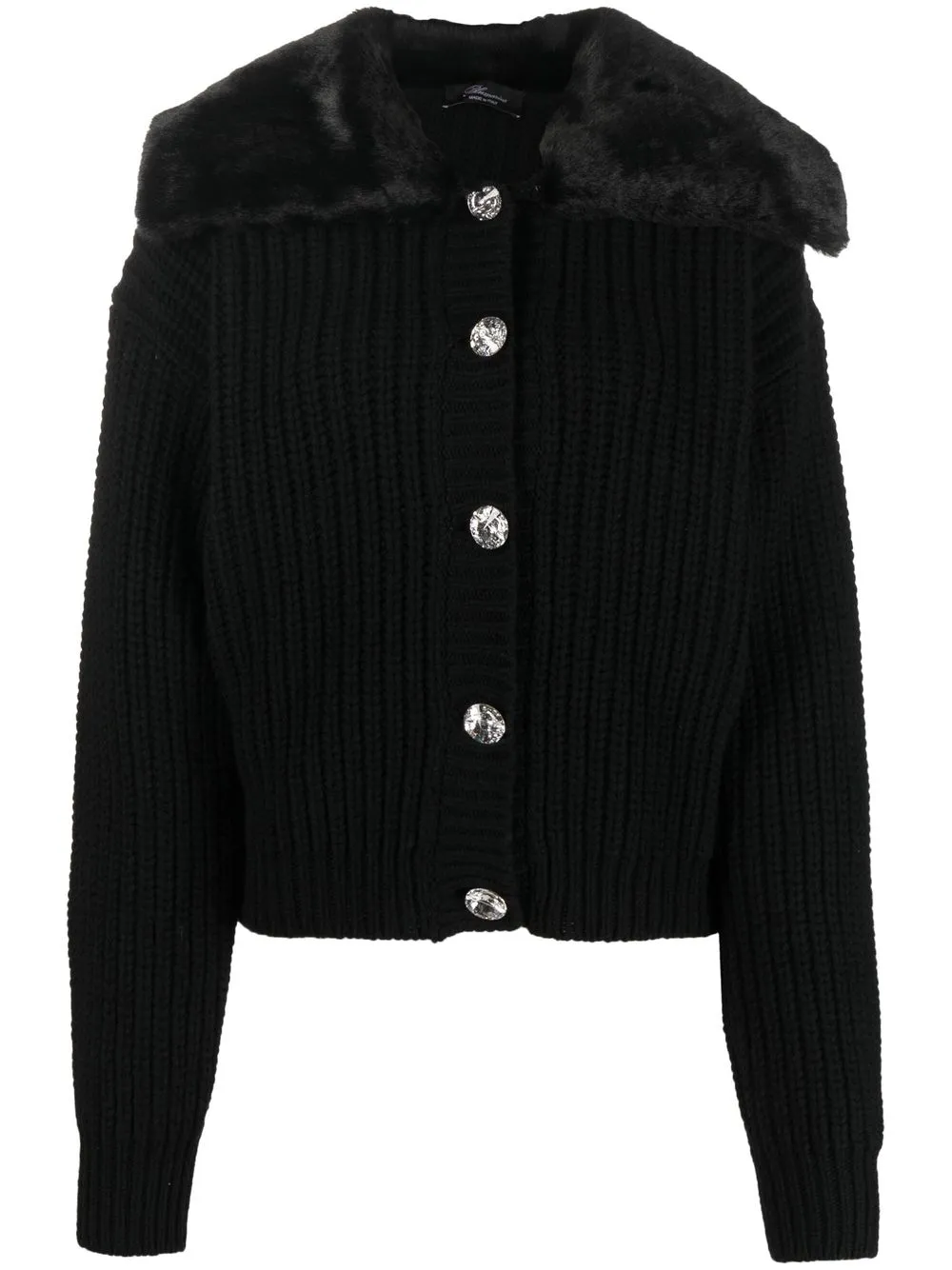 

Blumarine virgin-wool knit cardigan - Black