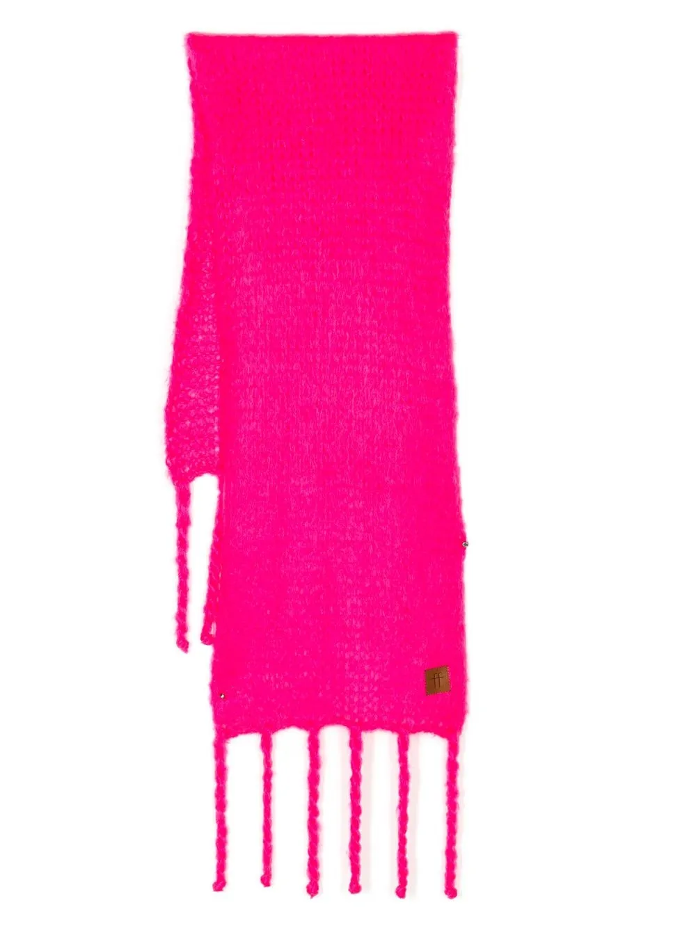 

Forte Forte logo-patch knitted scarf - Pink