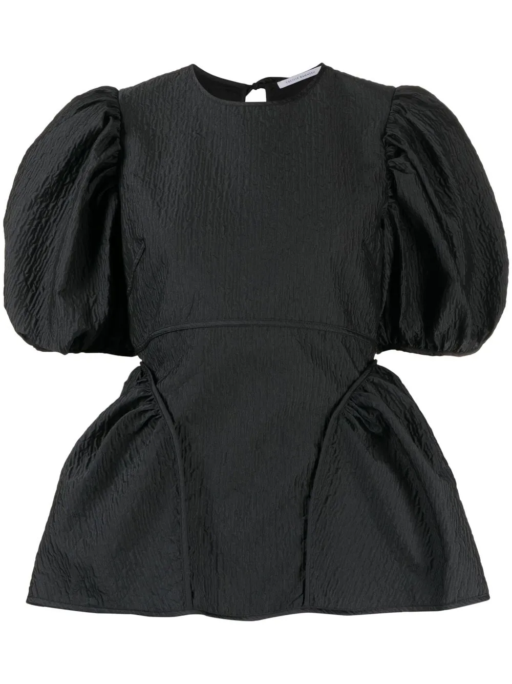 

Cecilie Bahnsen blusa con peplum y mangas farol - Negro