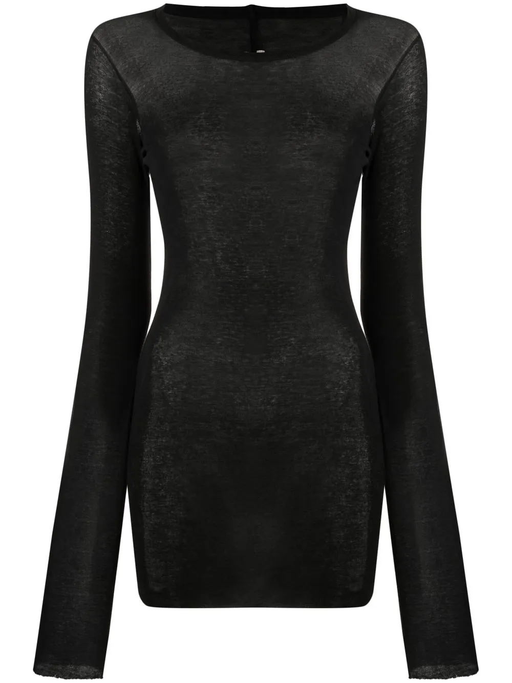 

Rick Owens semi-sheer long-sleeve top - Black