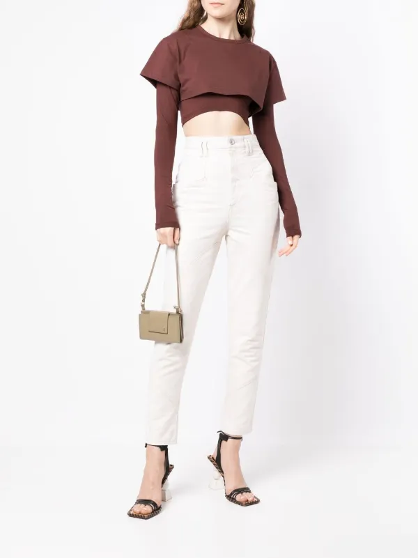 Jacquemus Le Double T-shirt Layered Top | Brown | FARFETCH