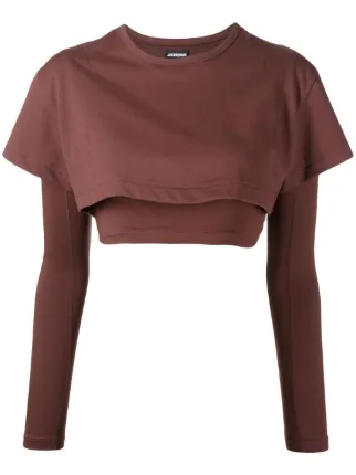 Jacquemus Le Double T-shirt トップ | ブラウン | FARFETCH JP