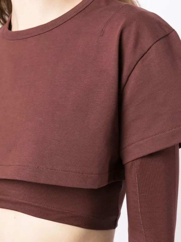 Jacquemus Le Double T-shirt Layered Top | Brown | FARFETCH