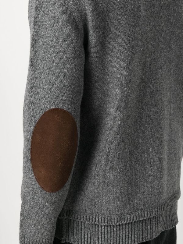 Maison Margiela Men's Elbow Patch Sweater in Medium Grey | Size Large | 23ASI1GP0001S18064 Color 860F