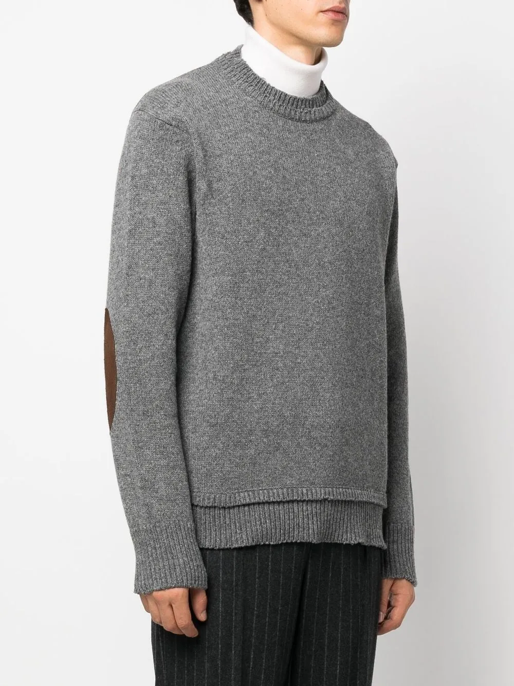 elbow-patch knitted jumper