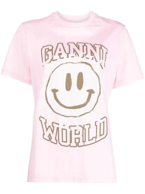 GANNI smiley relaxed-fit T-shirt