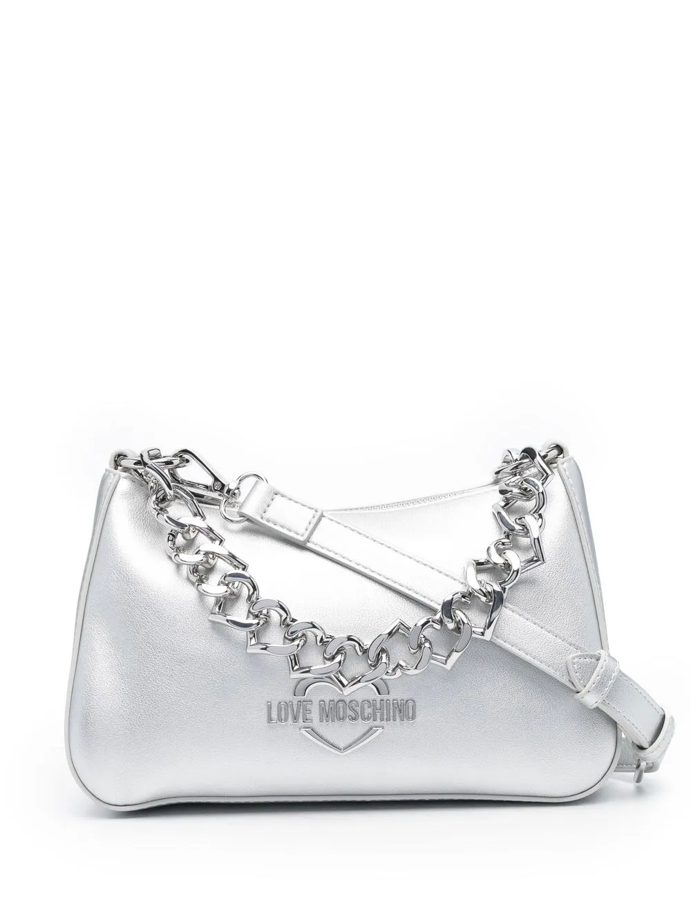 

Love Moschino bolsa de hombro con placa del logo - Gris