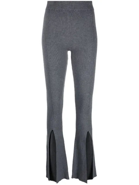REMAIN pantalones tejidos de canalé con abertura