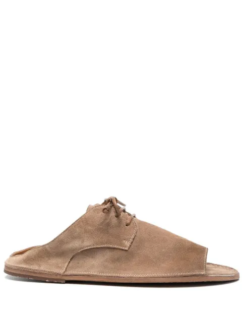 open-toe suede sandals
