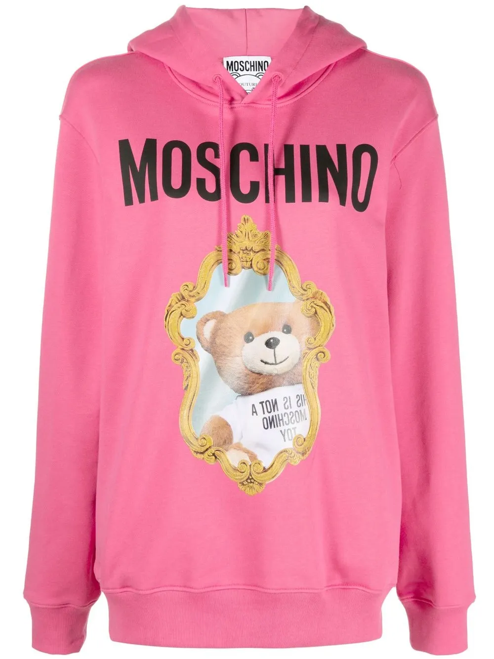 

Moschino logo-print detail toy-bear hoodie - Pink