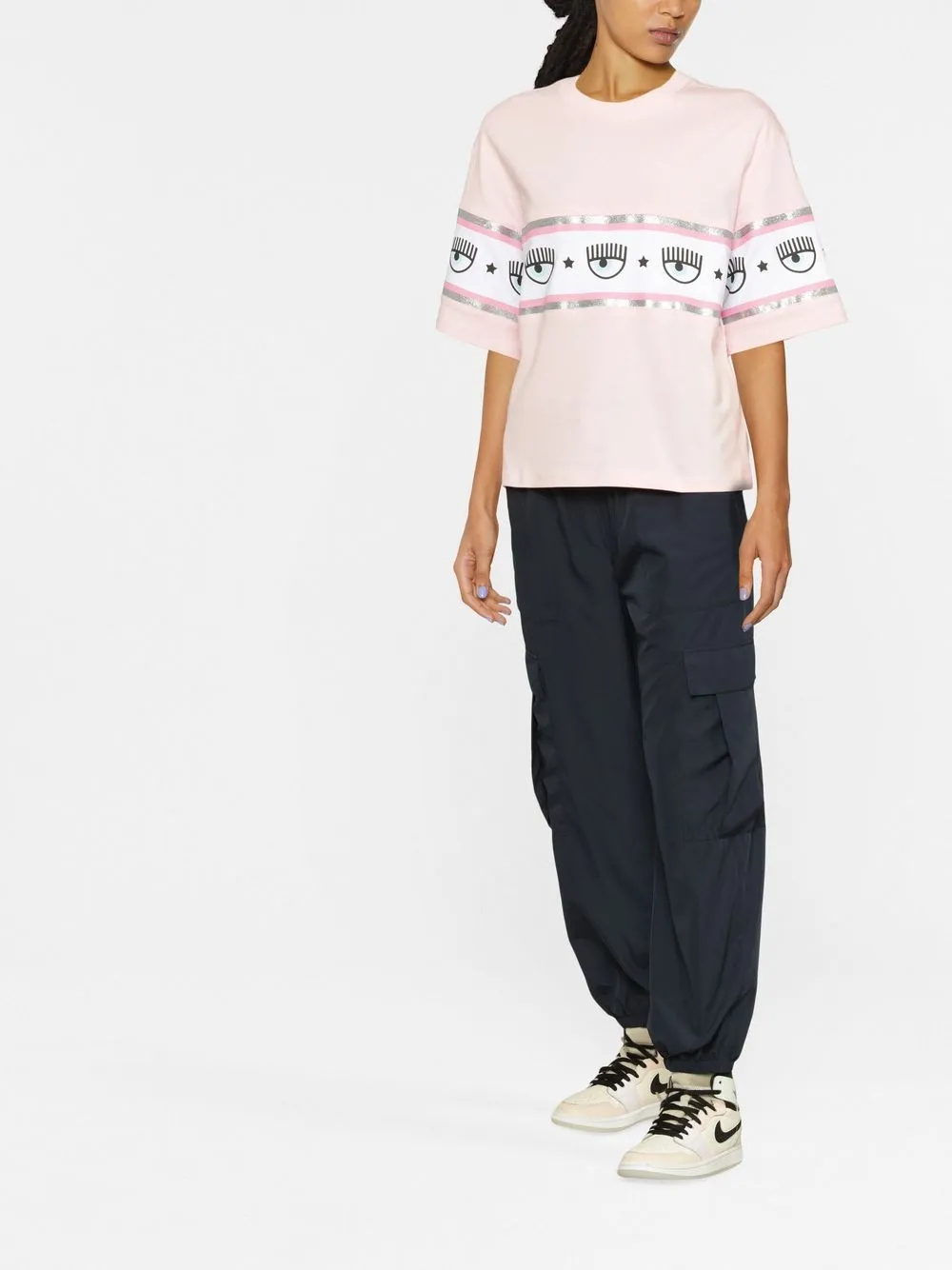 Chiara Ferragni T-shirt met logoprint - Roze