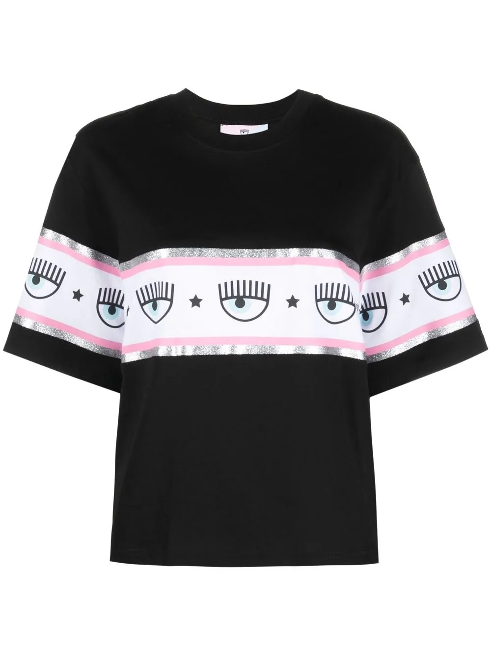 

Chiara Ferragni playera con logo estampado - Negro