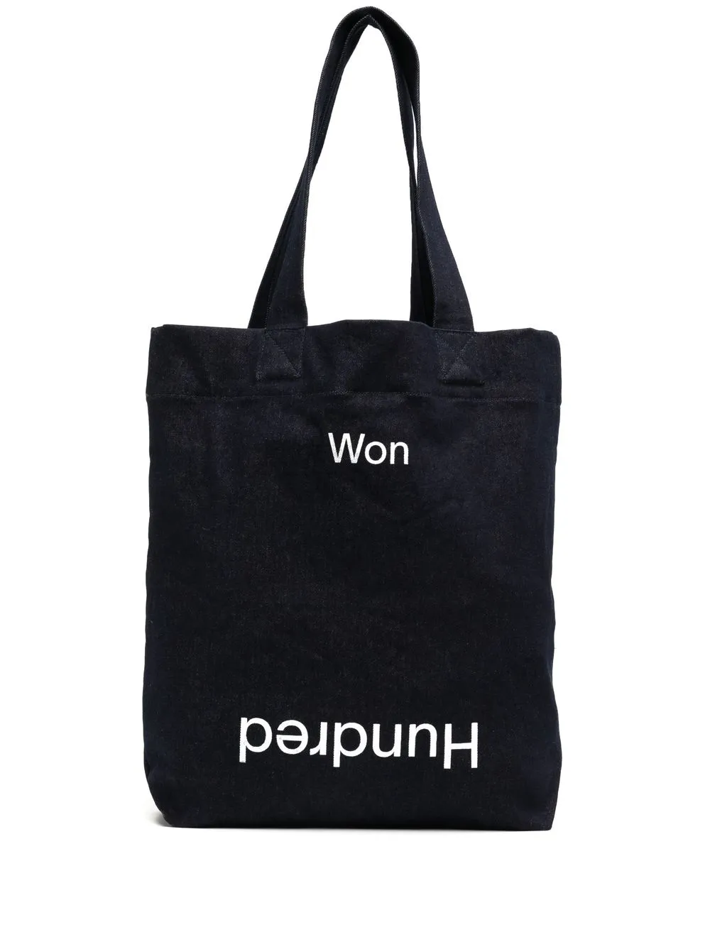 

Won Hundred tote de mezclilla con logo estampado - Azul