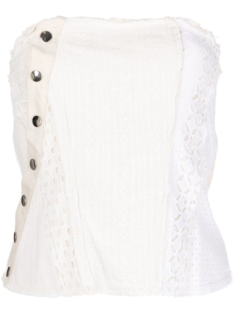 

Marques'Almeida ruched off-shoulder vest - White