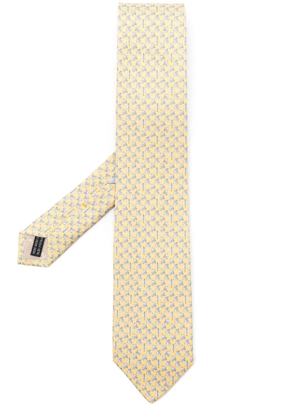 

Ferragamo Areoplane-print tie - Yellow