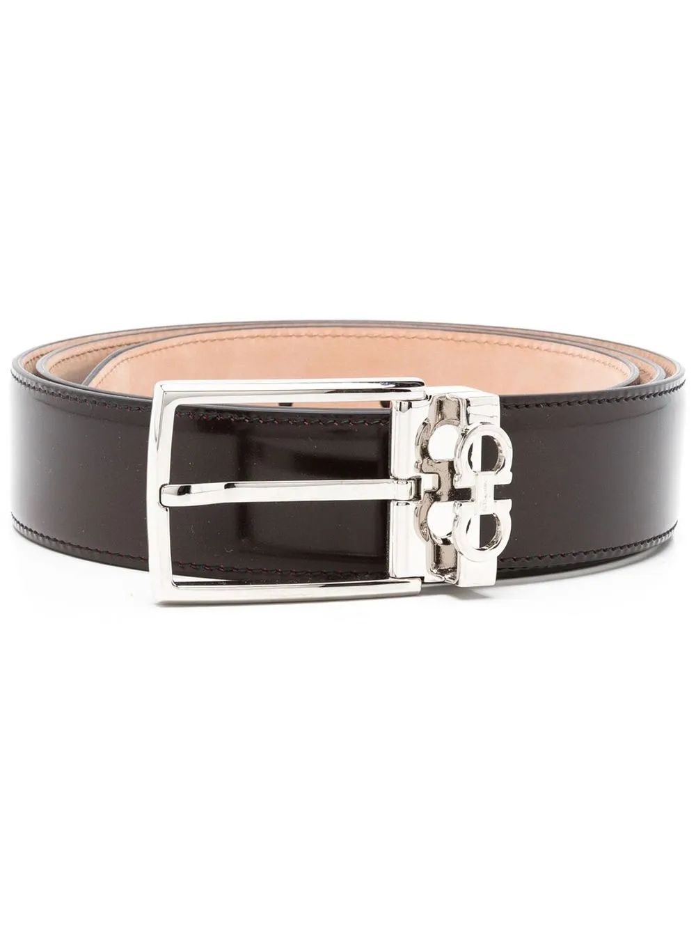 

Ferragamo Gancini plaque-detail belt - Black