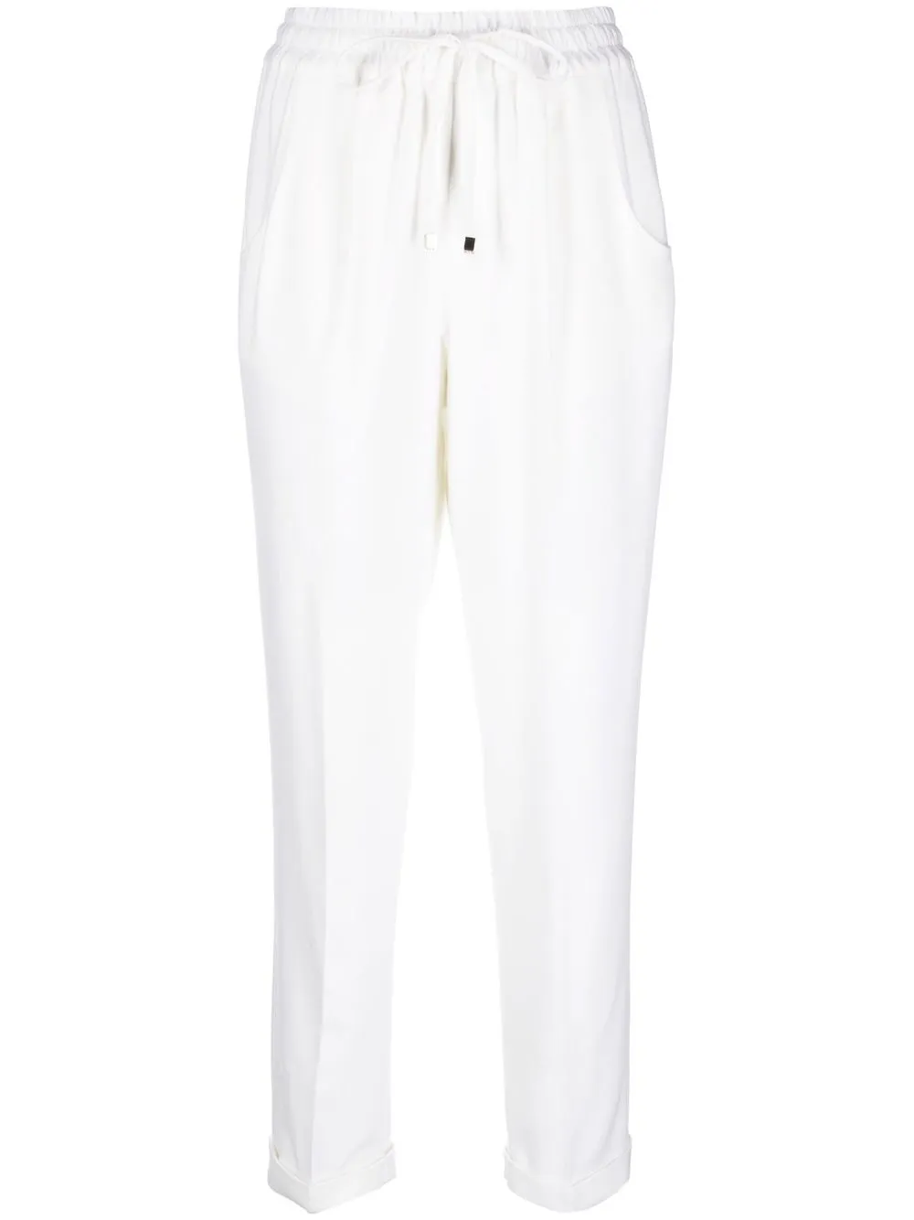 

Kiton drawstring-waist cashmere tapered trousers - White