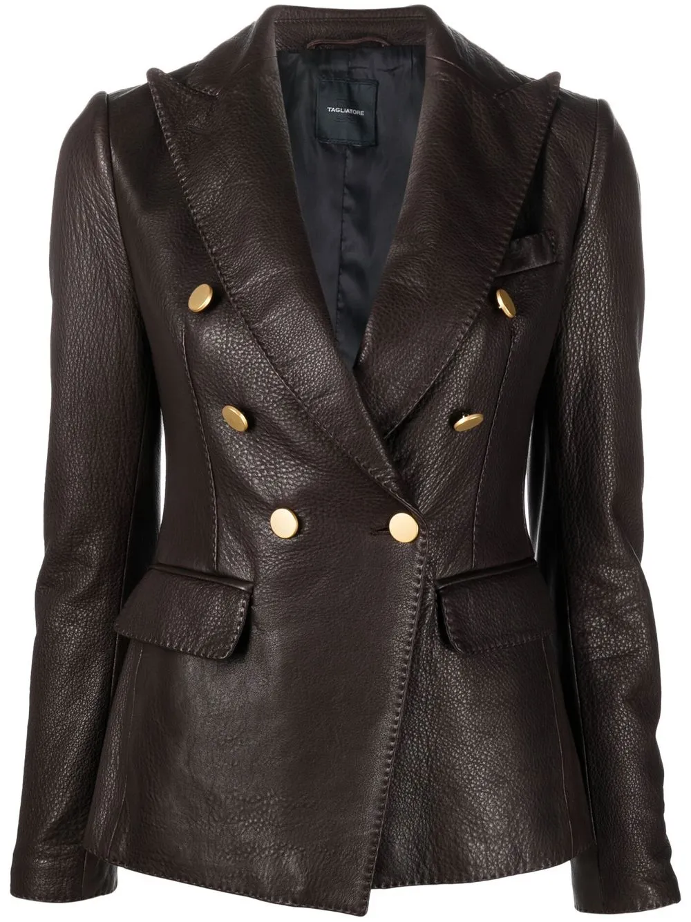 

Tagliatore double-breasted lambskin blazer - Brown