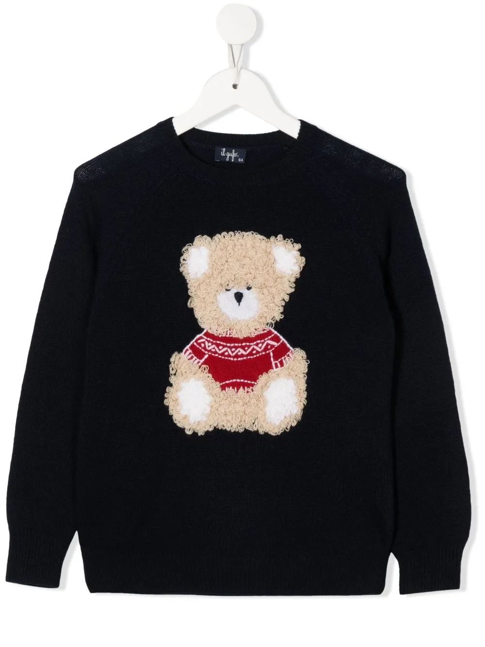 

Il Gufo fine-knit teddy appliqué jumper - Blue