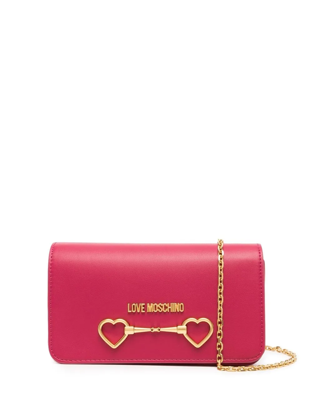 

Love Moschino logo-plaque clutch bag - Pink