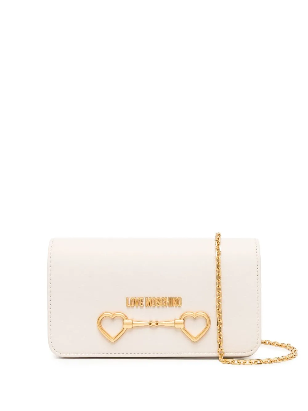 

Love Moschino logo-plaque clutch bag - White