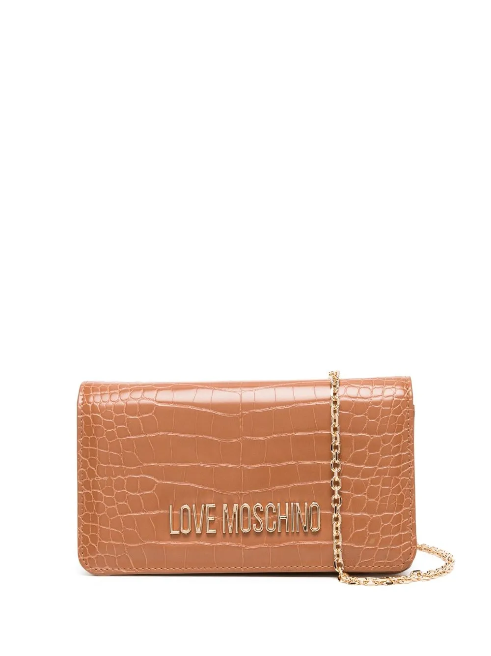 

Love Moschino bolsa de mano con cocodrilo estampado - Marrón