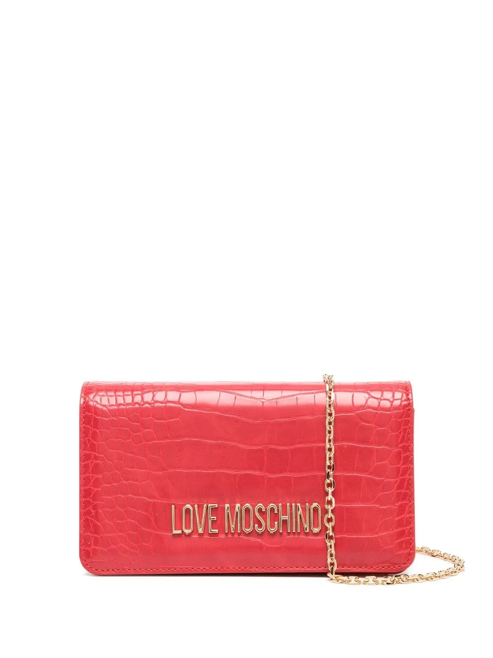 

Love Moschino bolsa de mano con cocodrilo en relieve - Rojo