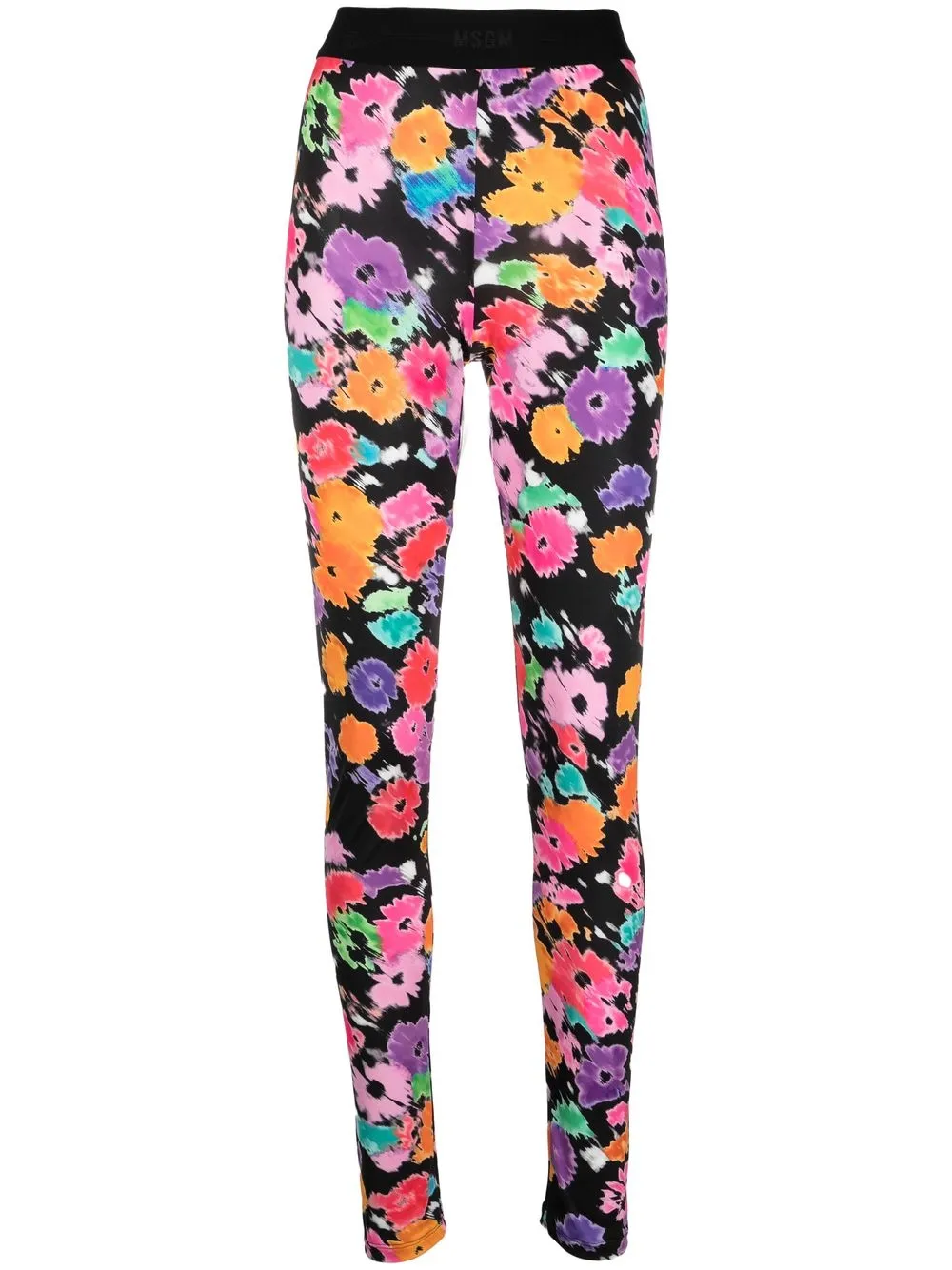 

MSGM leggins con estampado floral - Negro