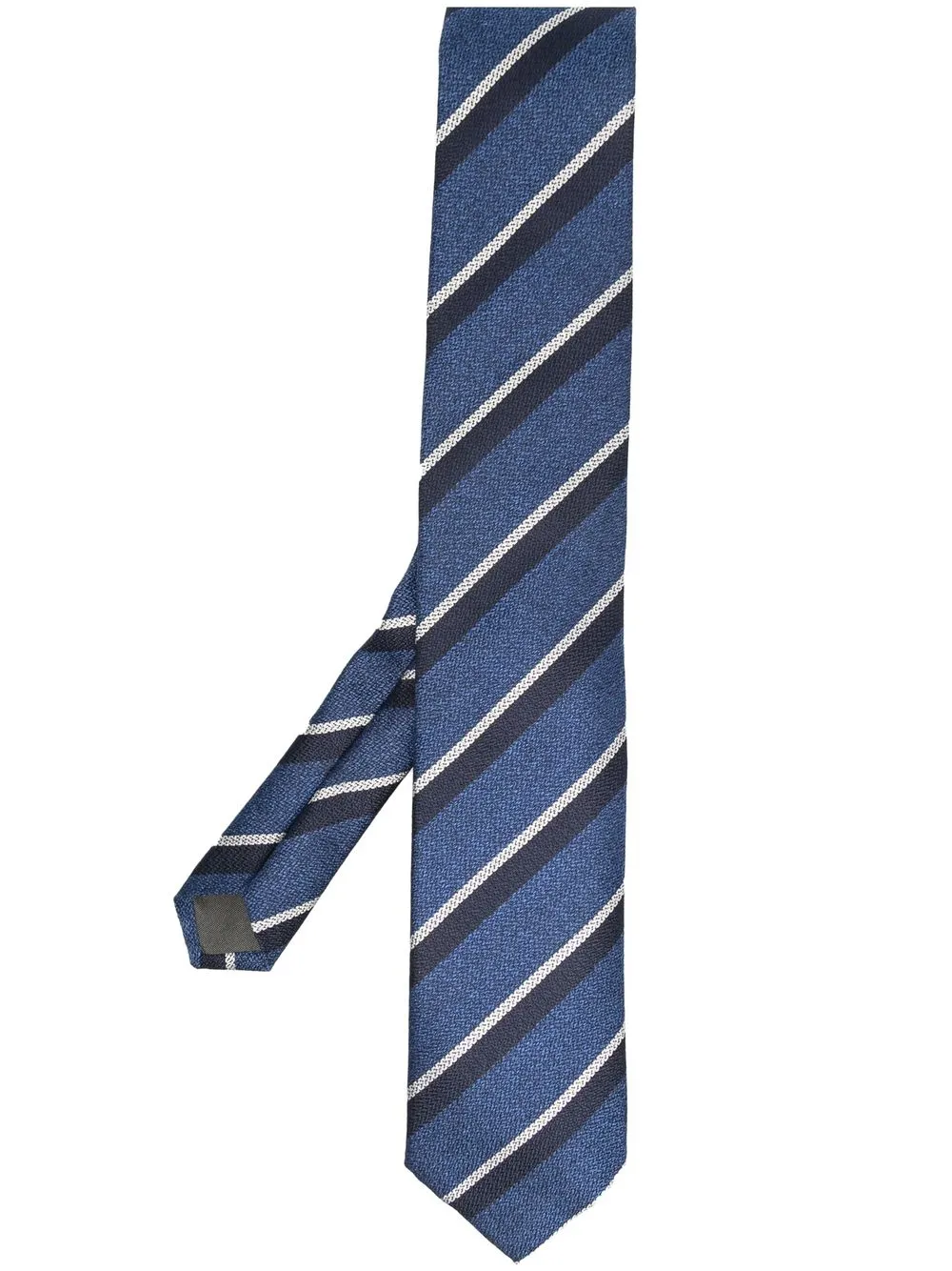 

Canali diagonal stripe silk tie - Blue