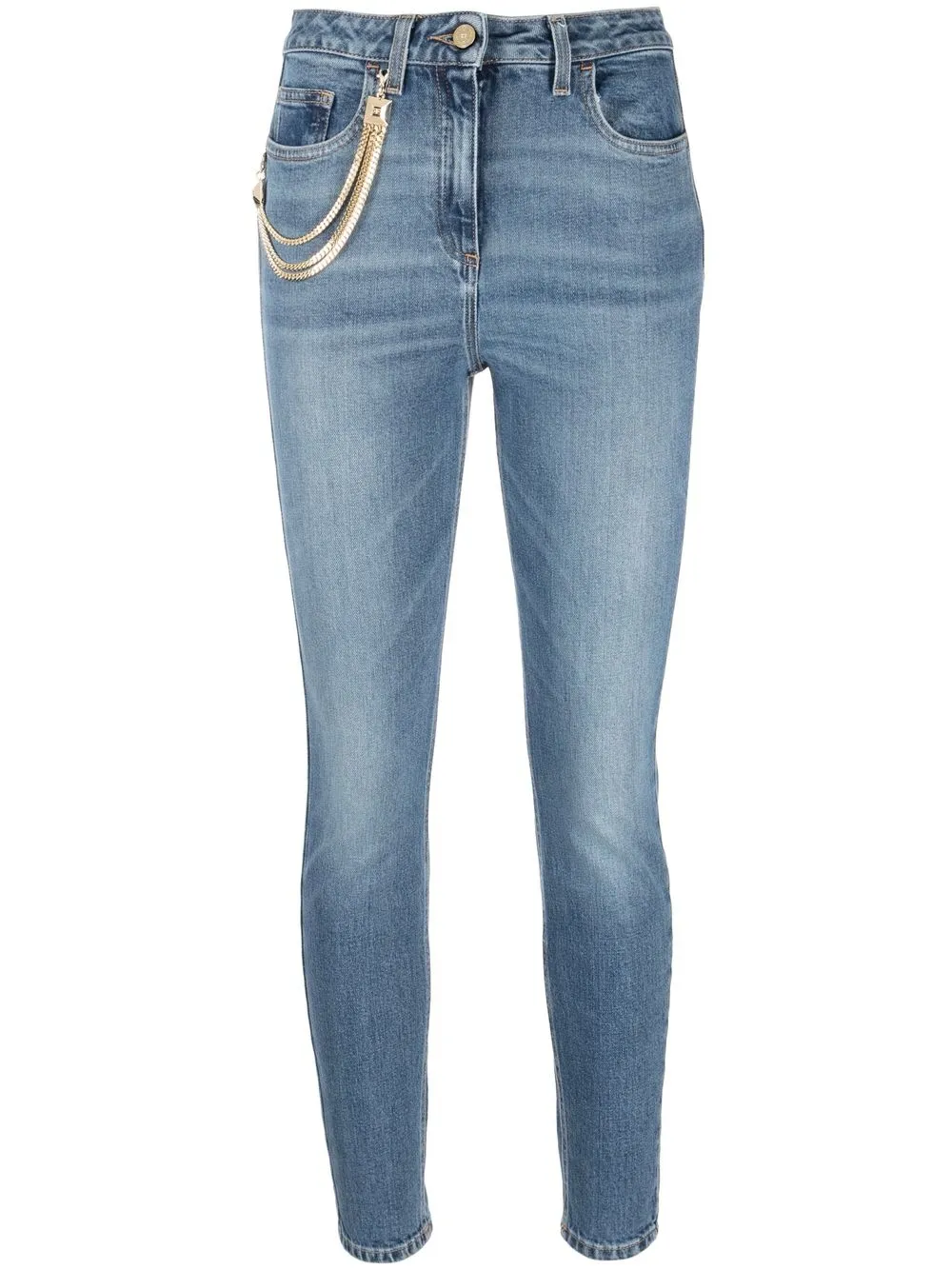 

Elisabetta Franchi skinny jeans con detalle de cadena - Azul