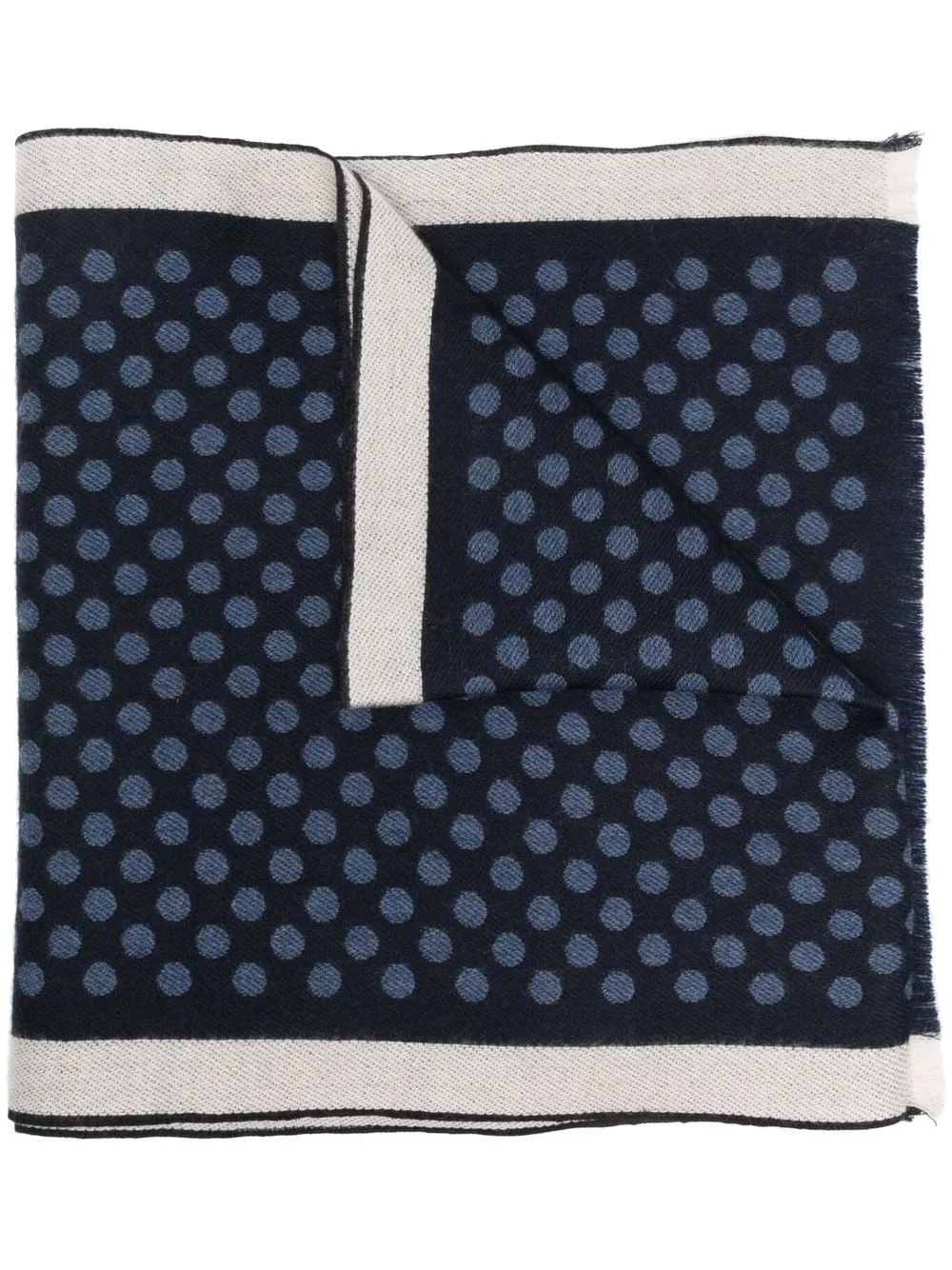 

Canali polka dot knit scarf - Blue