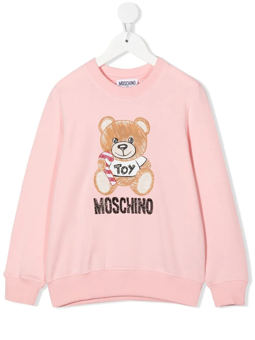 

Moschino Kids logo-print cotton sweatshirt - Pink