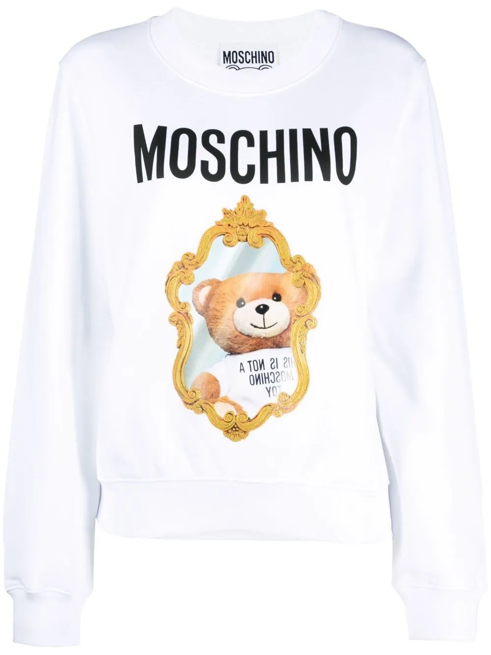 

Moschino Teddy Mirror crew-neck sweatshirt - White