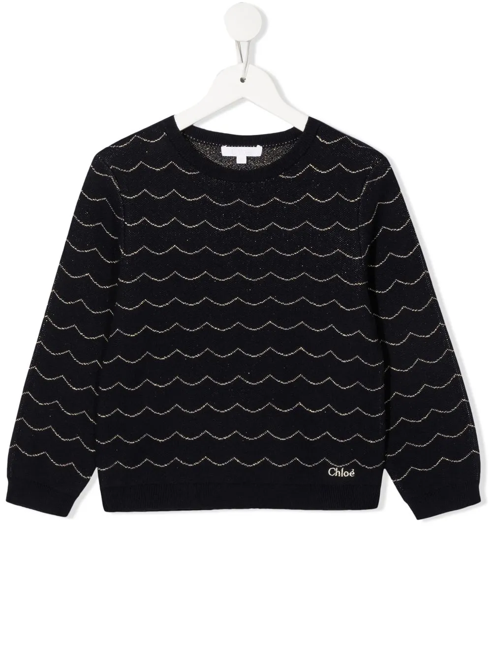 

Chloé Kids wave-pattern knitted jumper - Blue