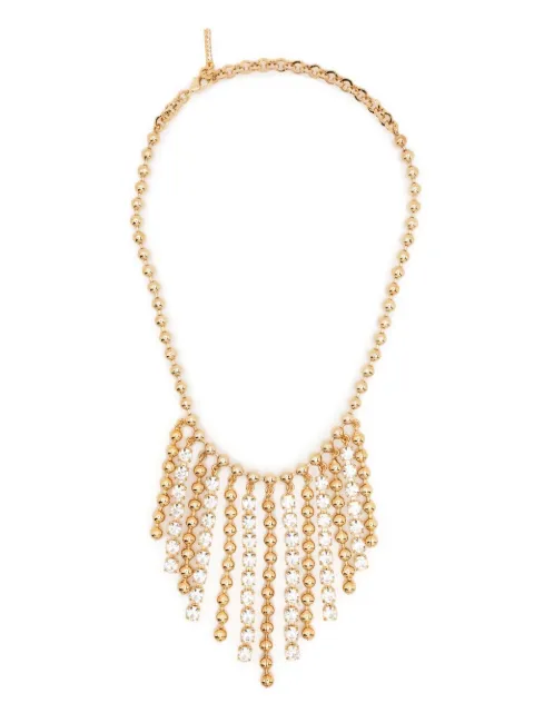 Alessandra Rich fringed crystal-bead embellished necklace