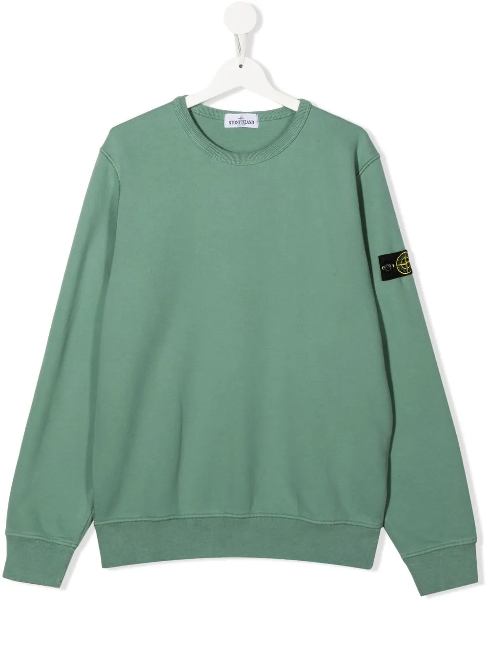 

Stone Island Junior TEEN logo-patch crew neck jumper - Green