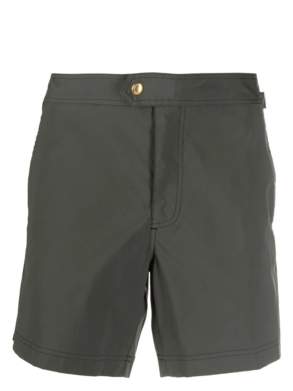 

TOM FORD off-centre button-fastening swim shorts - Green