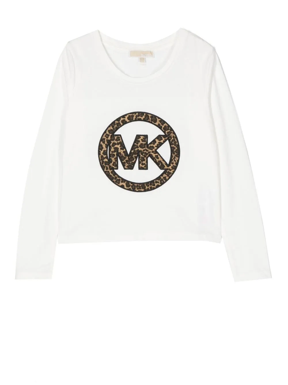 

Michael Kors Kids playera manga larga con logo bordado - Blanco