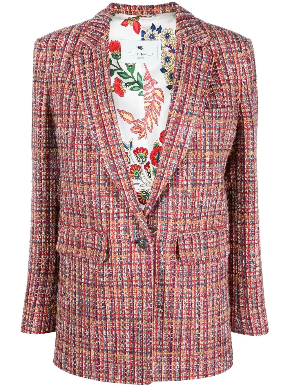 

ETRO single-breasted tweed blazer - Red