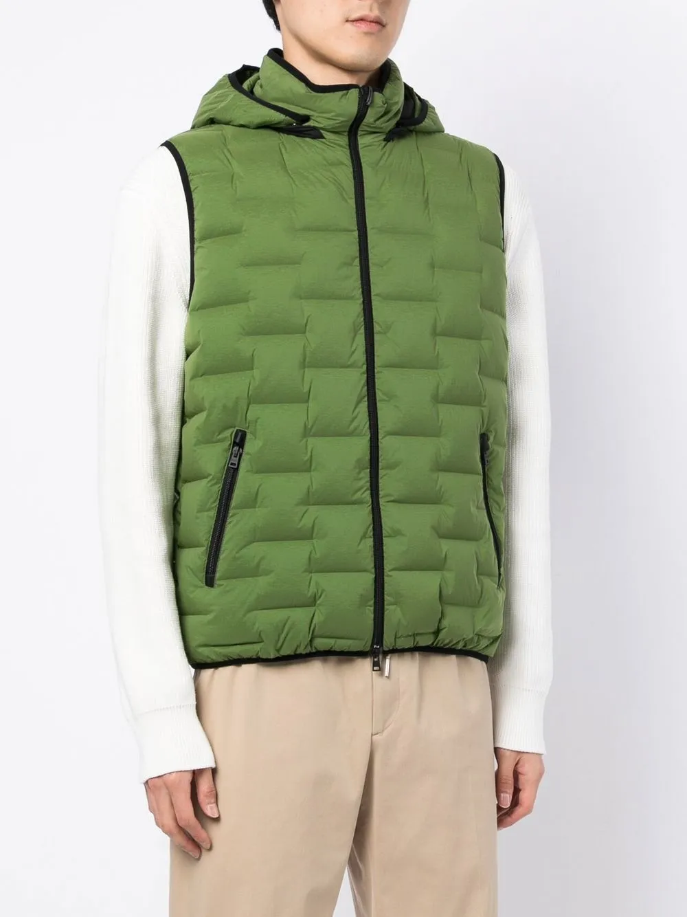 Herno Bodywarmer met afneembare capuchon Groen