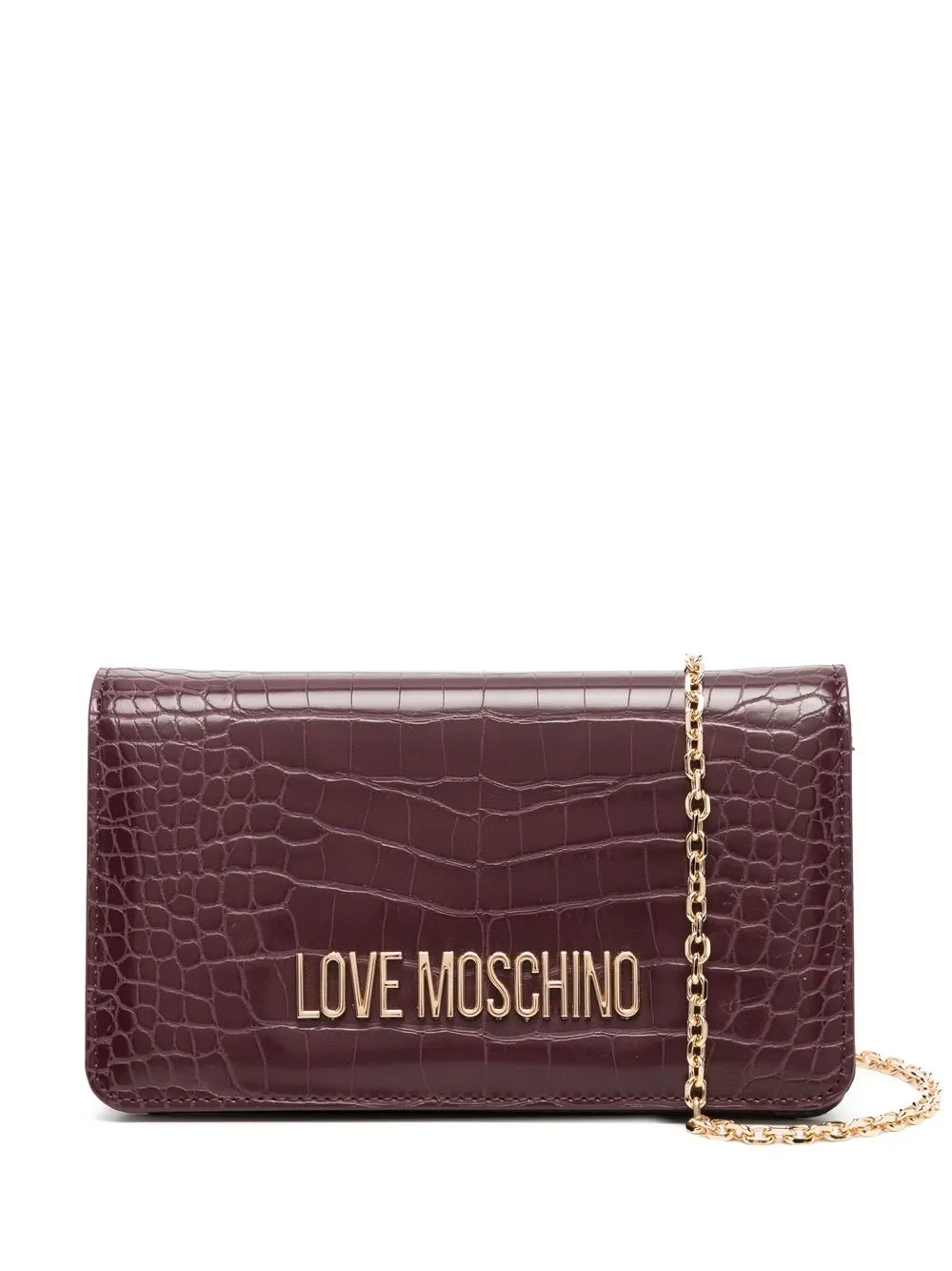 

Love Moschino bolsa mini con efecto de piel de cocodrilo - Morado