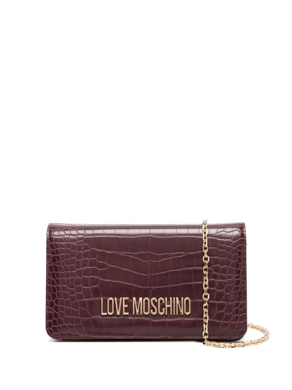 

Love Moschino crocodile-embossed mini bag - Purple